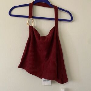 Reformation Ramona Burgundy Halter Top / M